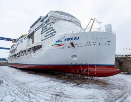 Costa Toscana, новый лайнер флотилии Costa Cruises, спущен на воду