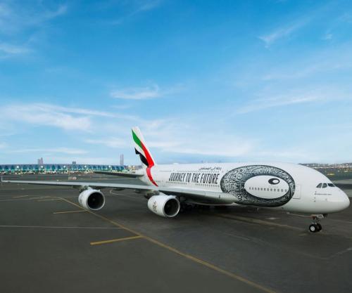 «Эмирейтс» представляет специальную ливрею для авиалайнера A380, посвященную Музею будущего