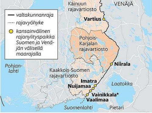 Погранпереходы Ваалимаа и Ниирала Финляндия вновь откроет 14 декабря